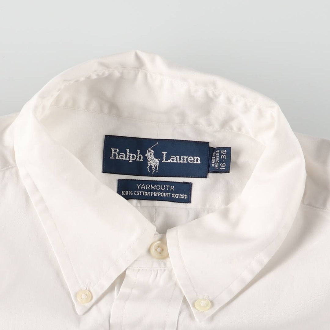 Ralph Lauren YARMOUTH long sleeve button down shirt, men's XL size cotton white type Vintage Second Hand