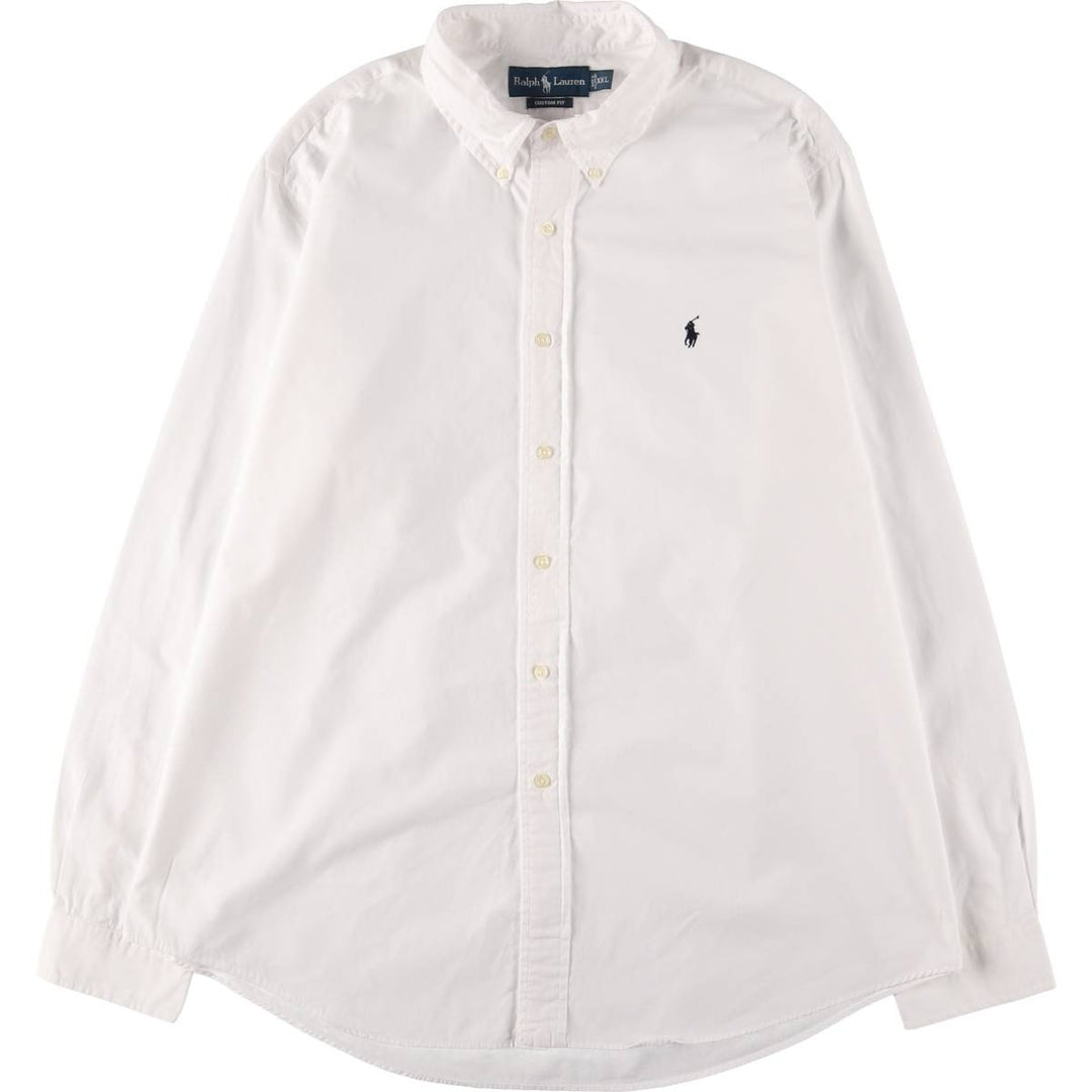 Ralph Lauren Custom Fit Long Sleeve Button Down Shirt Men's XXL cotton white type Vintage Second Hand