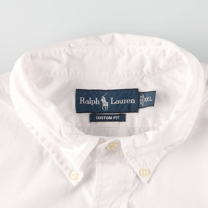 Ralph Lauren Custom Fit Long Sleeve Button Down Shirt Men's XXL cotton white type Vintage Second Hand