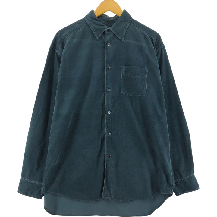 Banana Republic Long Sleeve Corduroy Shirt, Men's Size L cotton green type Vintage Second Hand