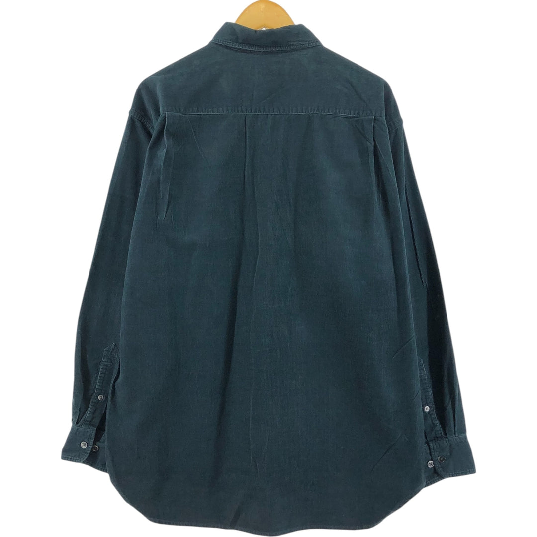 Banana Republic Long Sleeve Corduroy Shirt, Men's Size L cotton green type Vintage Second Hand