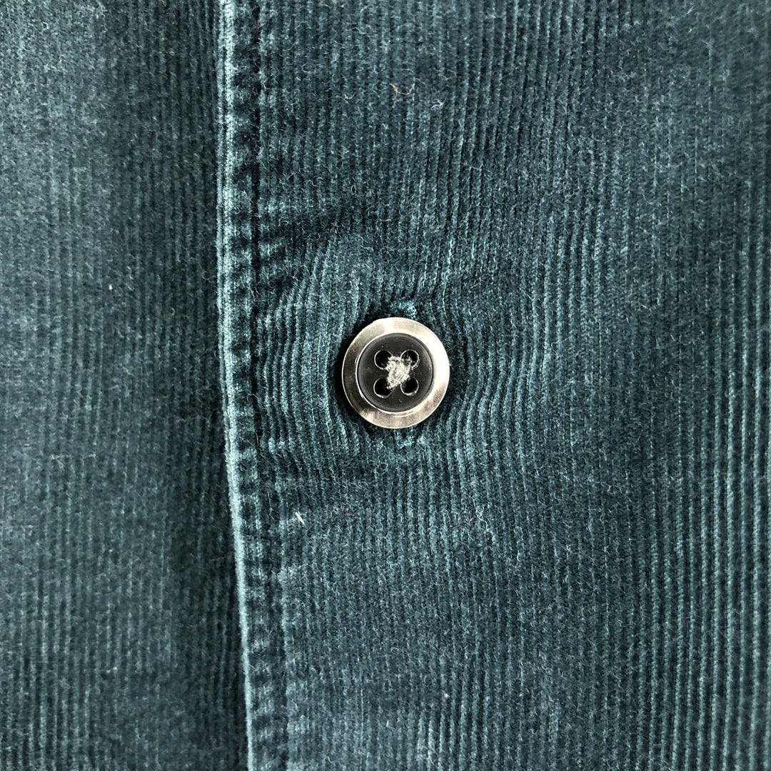 Banana Republic Long Sleeve Corduroy Shirt, Men's Size L cotton green type Vintage Second Hand