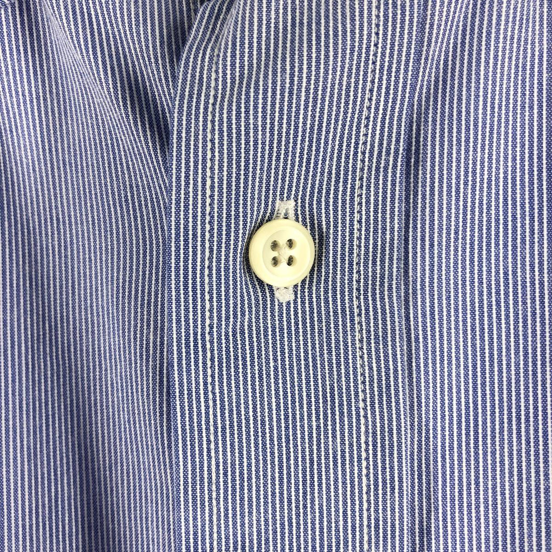 Ralph Lauren YARMOUTH Long Sleeve Button-Down Striped Shirt, Men's Size L cotton blue type Vintage Second Hand