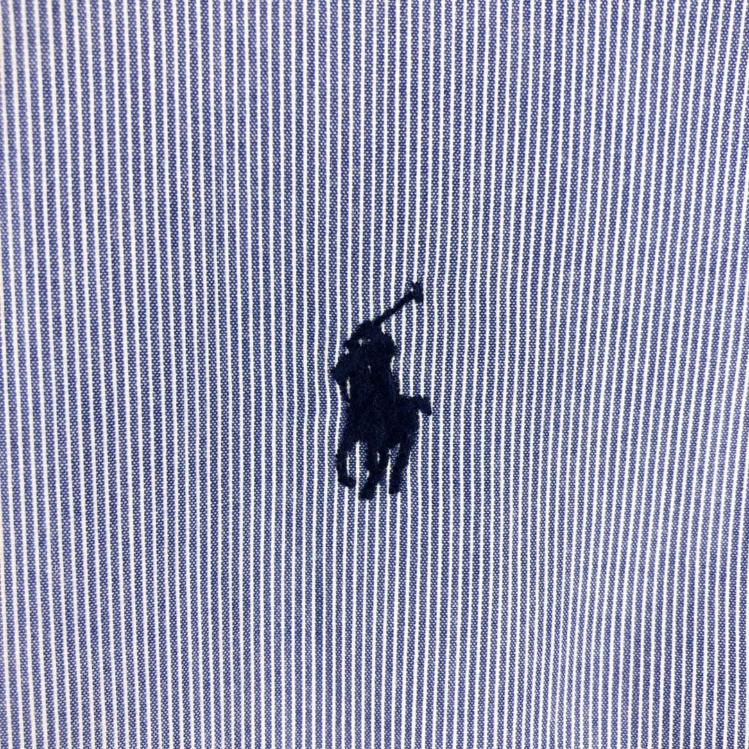 Ralph Lauren YARMOUTH Long Sleeve Button-Down Striped Shirt, Men's Size L cotton blue type Vintage Second Hand