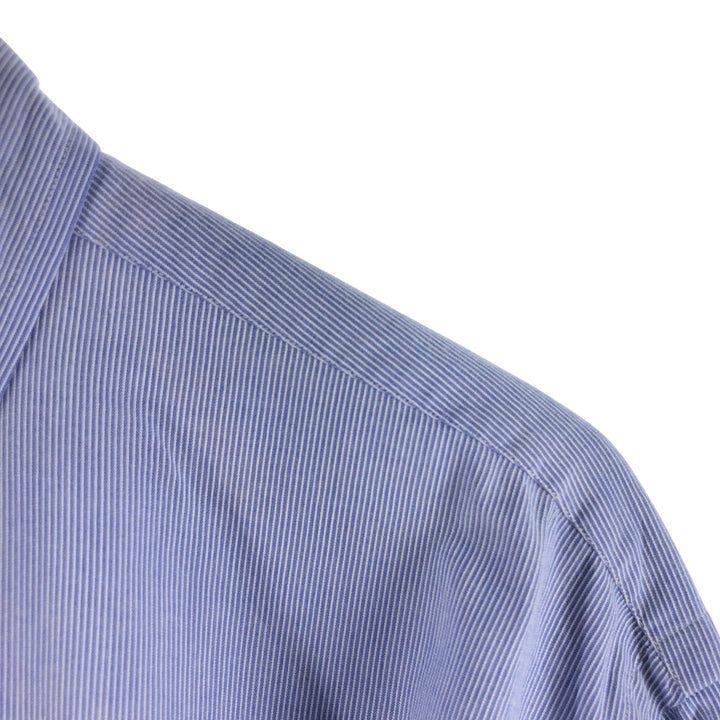 Ralph Lauren YARMOUTH Long Sleeve Button-Down Striped Shirt, Men's Size L cotton blue type Vintage Second Hand