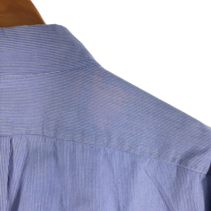Ralph Lauren YARMOUTH Long Sleeve Button-Down Striped Shirt, Men's Size L cotton blue type Vintage Second Hand