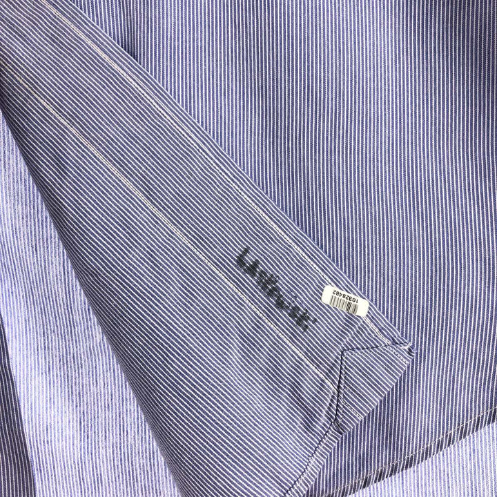 Ralph Lauren YARMOUTH Long Sleeve Button-Down Striped Shirt, Men's Size L cotton blue type Vintage Second Hand