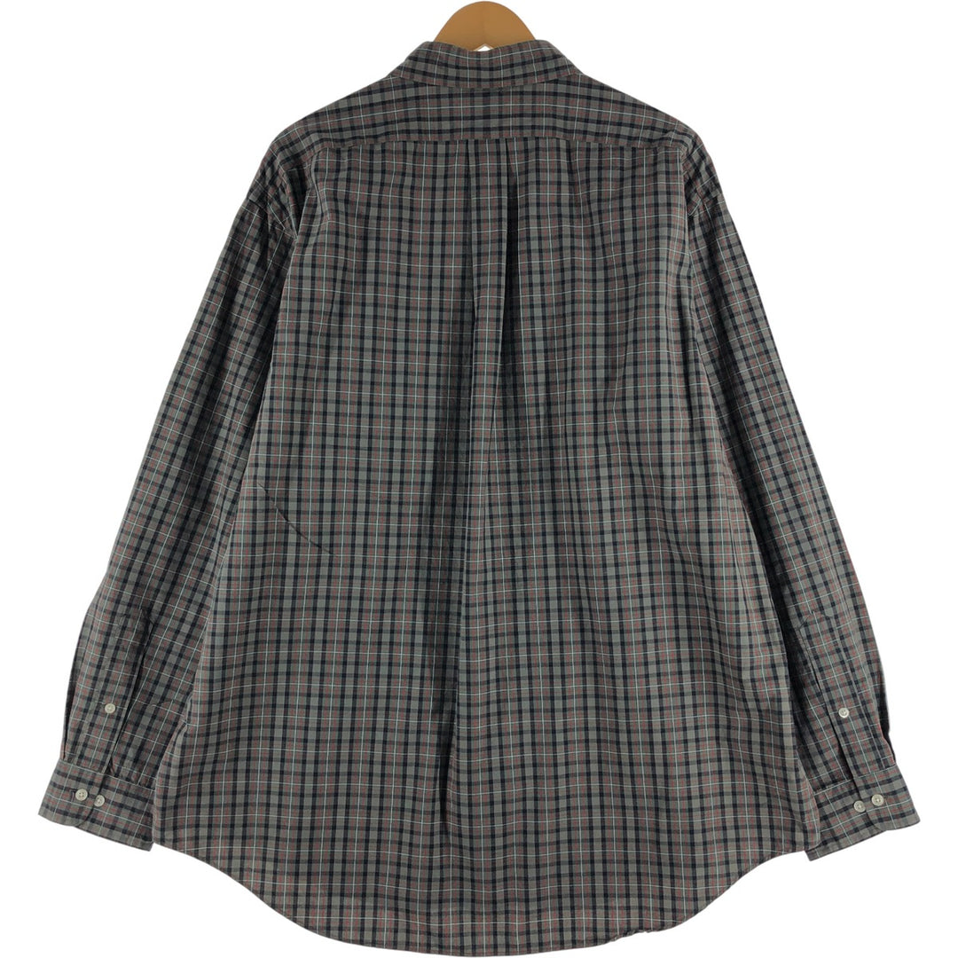 Ralph Lauren Classic Fit Long Sleeve Button Down Check Shirt Men's XL cotton Green type dark green Vintage Second Hand