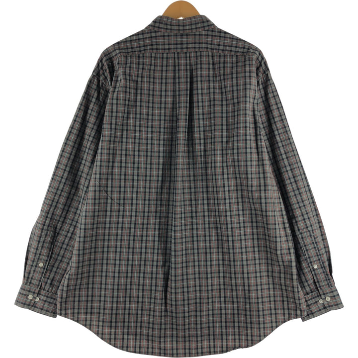 Ralph Lauren Classic Fit Long Sleeve Button Down Check Shirt Men's XL cotton Green type dark green Vintage Second Hand
