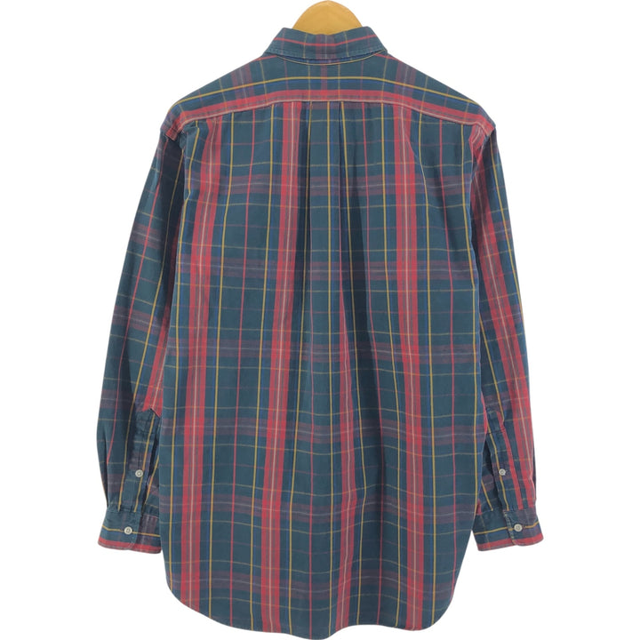 Ralph Lauren long sleeve button down check shirt, men's size M cotton red type Vintage Second Hand