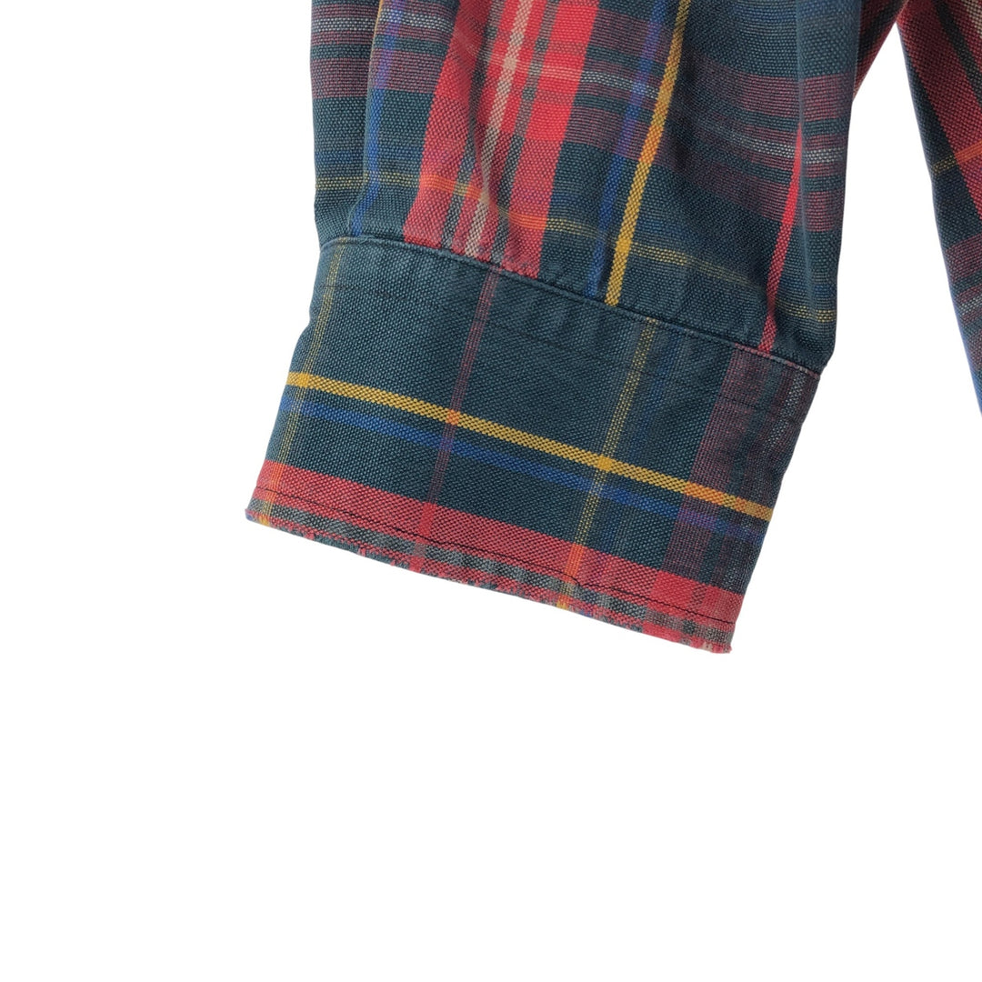 Ralph Lauren long sleeve button down check shirt, men's size M cotton red type Vintage Second Hand