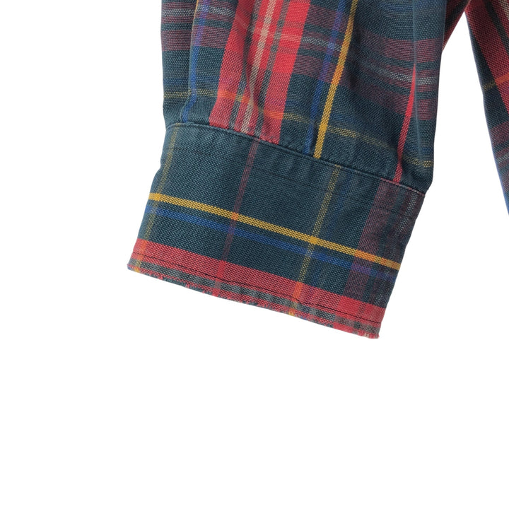 Ralph Lauren long sleeve button down check shirt, men's size M cotton red type Vintage Second Hand