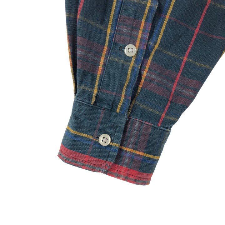 Ralph Lauren long sleeve button down check shirt, men's size M cotton red type Vintage Second Hand