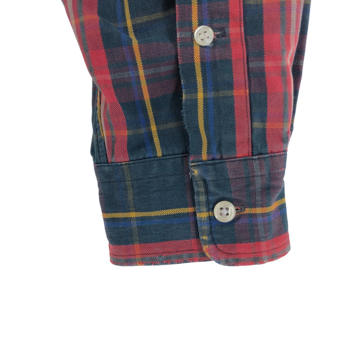 Ralph Lauren long sleeve button down check shirt, men's size M cotton red type Vintage Second Hand