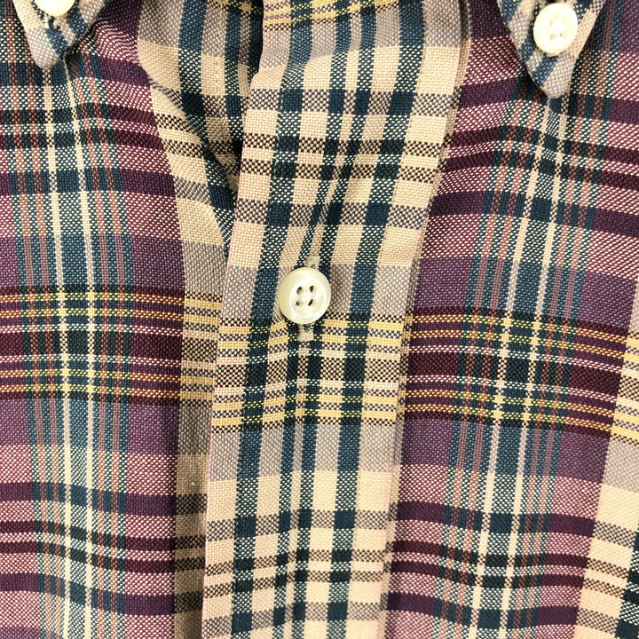 Ralph Lauren long sleeve button down check shirt, men's size L cotton Beige type Vintage Second Hand