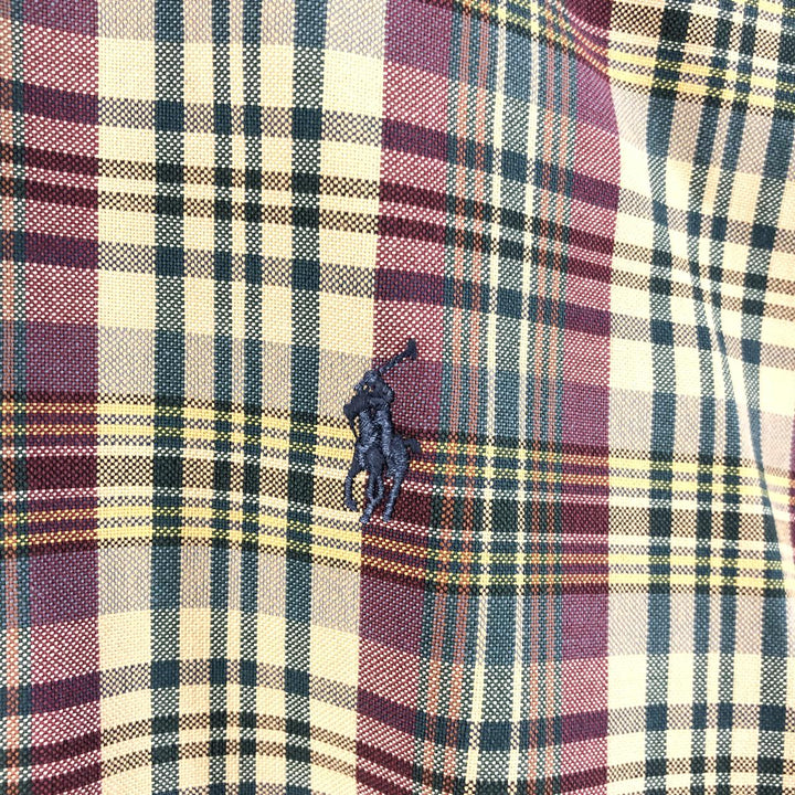 Ralph Lauren long sleeve button down check shirt, men's size L cotton Beige type Vintage Second Hand