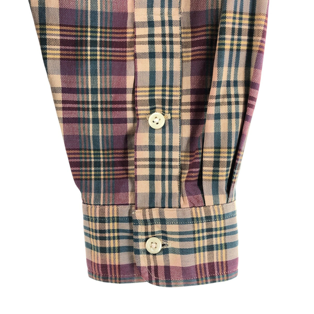 Ralph Lauren long sleeve button down check shirt, men's size L cotton Beige type Vintage Second Hand