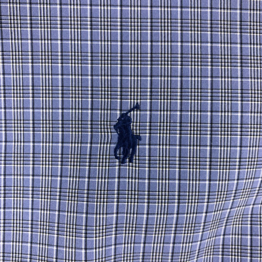 Ralph Lauren Classic Fit Long Sleeve Button Down Check Shirt Men's XL cotton Purple type blue-purple Vintage Second Hand