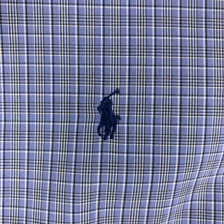 Ralph Lauren Classic Fit Long Sleeve Button Down Check Shirt Men's XL cotton Purple type blue-purple Vintage Second Hand