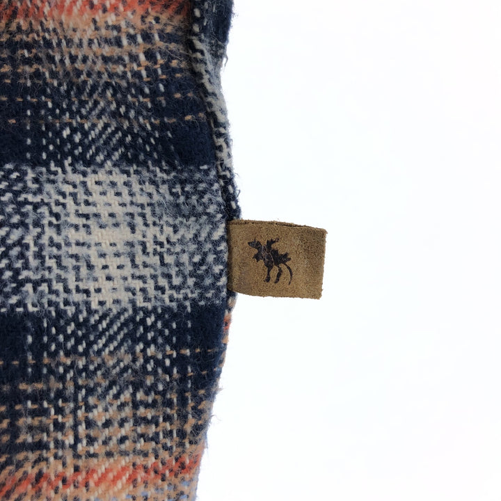 MOOSE CREEK Long Sleeve Heavy Flannel Check Shirt, Men's Size M cotton navy blue type Vintage Second Hand