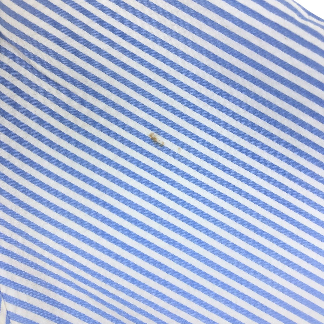 POLO RALPH LAUREN RL UNTUCKED FIT Seersucker short sleeve button down striped shirt Men's M size cotton Blue type light blue Vintage Second Hand