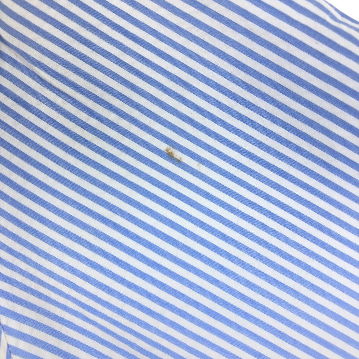 POLO RALPH LAUREN RL UNTUCKED FIT Seersucker short sleeve button down striped shirt Men's M size cotton Blue type light blue Vintage Second Hand