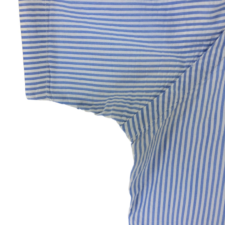 POLO RALPH LAUREN RL UNTUCKED FIT Seersucker short sleeve button down striped shirt Men's M size cotton Blue type light blue Vintage Second Hand