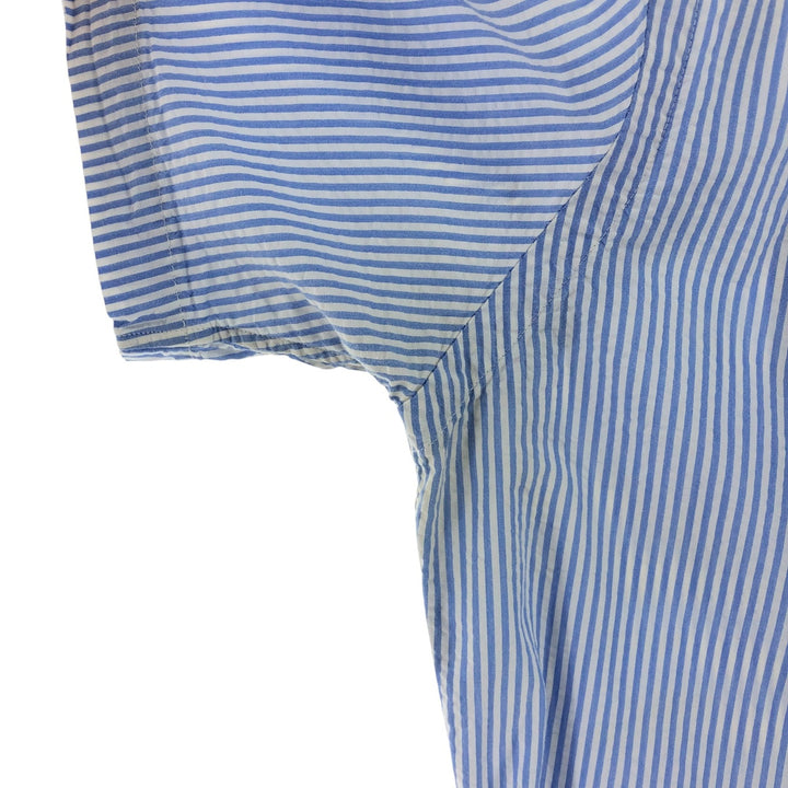 POLO RALPH LAUREN RL UNTUCKED FIT Seersucker short sleeve button down striped shirt Men's M size cotton Blue type light blue Vintage Second Hand