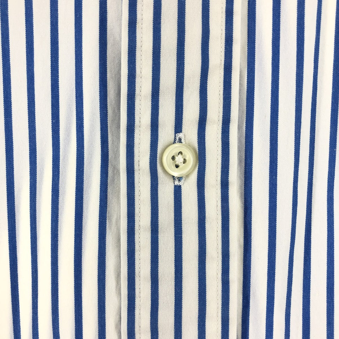Ralph Lauren Classic Fit short sleeve button down striped shirt, men's size M cotton white type Vintage Second Hand