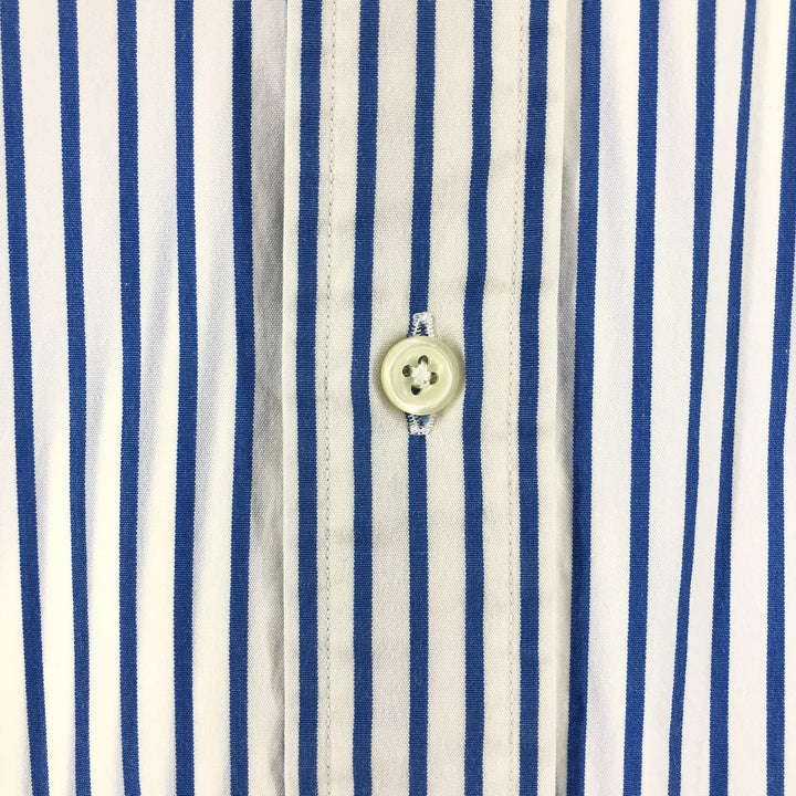 Ralph Lauren Classic Fit short sleeve button down striped shirt, men's size M cotton white type Vintage Second Hand