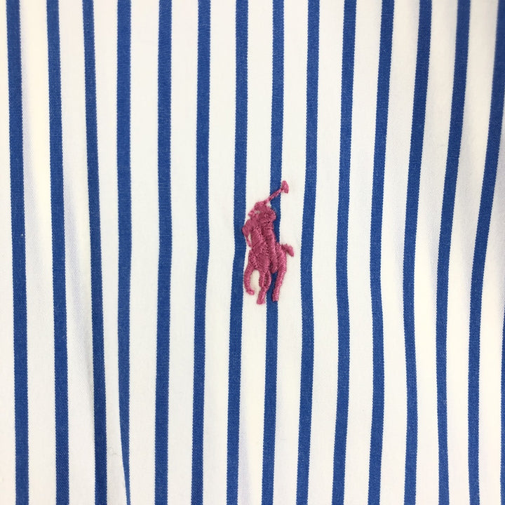Ralph Lauren Classic Fit short sleeve button down striped shirt, men's size M cotton white type Vintage Second Hand