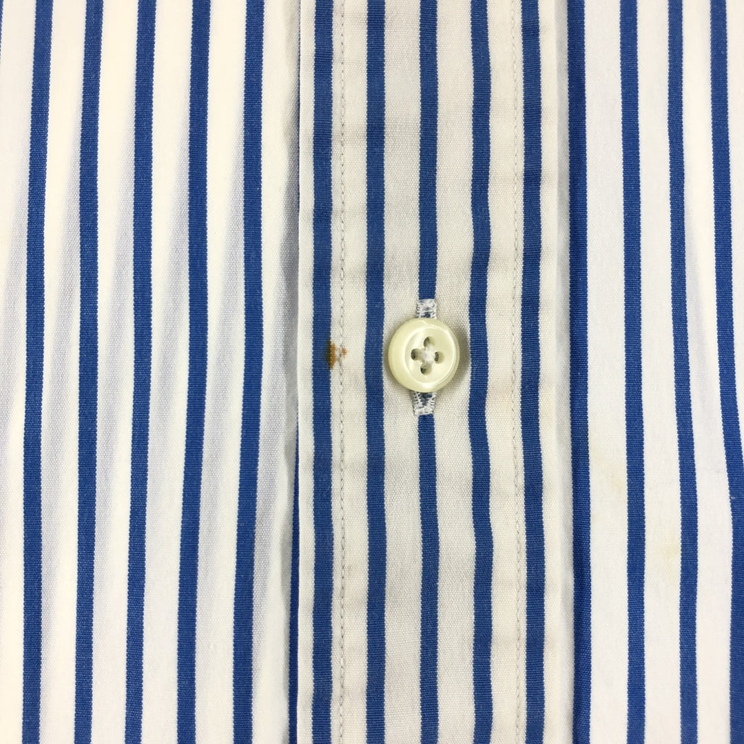 Ralph Lauren Classic Fit short sleeve button down striped shirt, men's size M cotton white type Vintage Second Hand