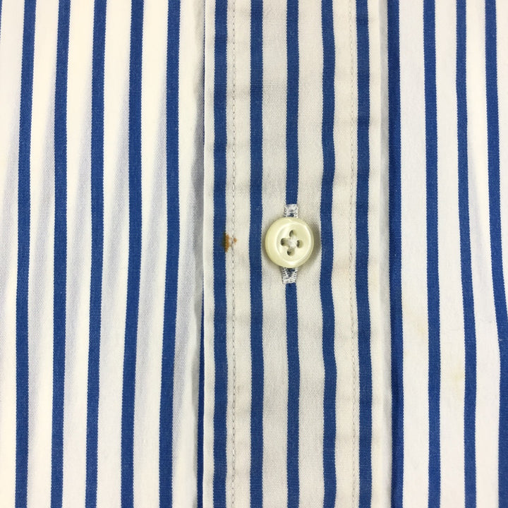 Ralph Lauren Classic Fit short sleeve button down striped shirt, men's size M cotton white type Vintage Second Hand