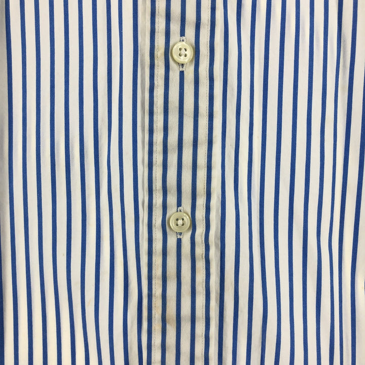 Ralph Lauren Classic Fit short sleeve button down striped shirt, men's size M cotton white type Vintage Second Hand