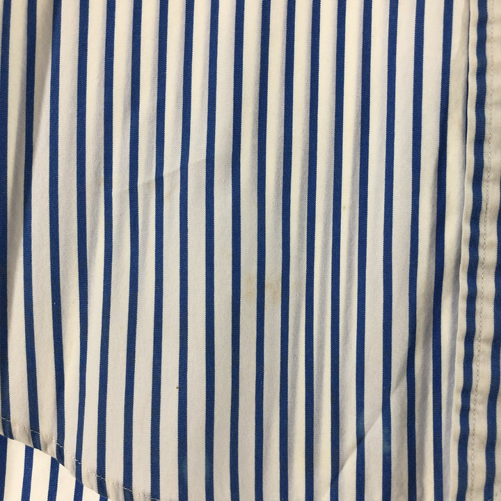 Ralph Lauren Classic Fit short sleeve button down striped shirt, men's size M cotton white type Vintage Second Hand