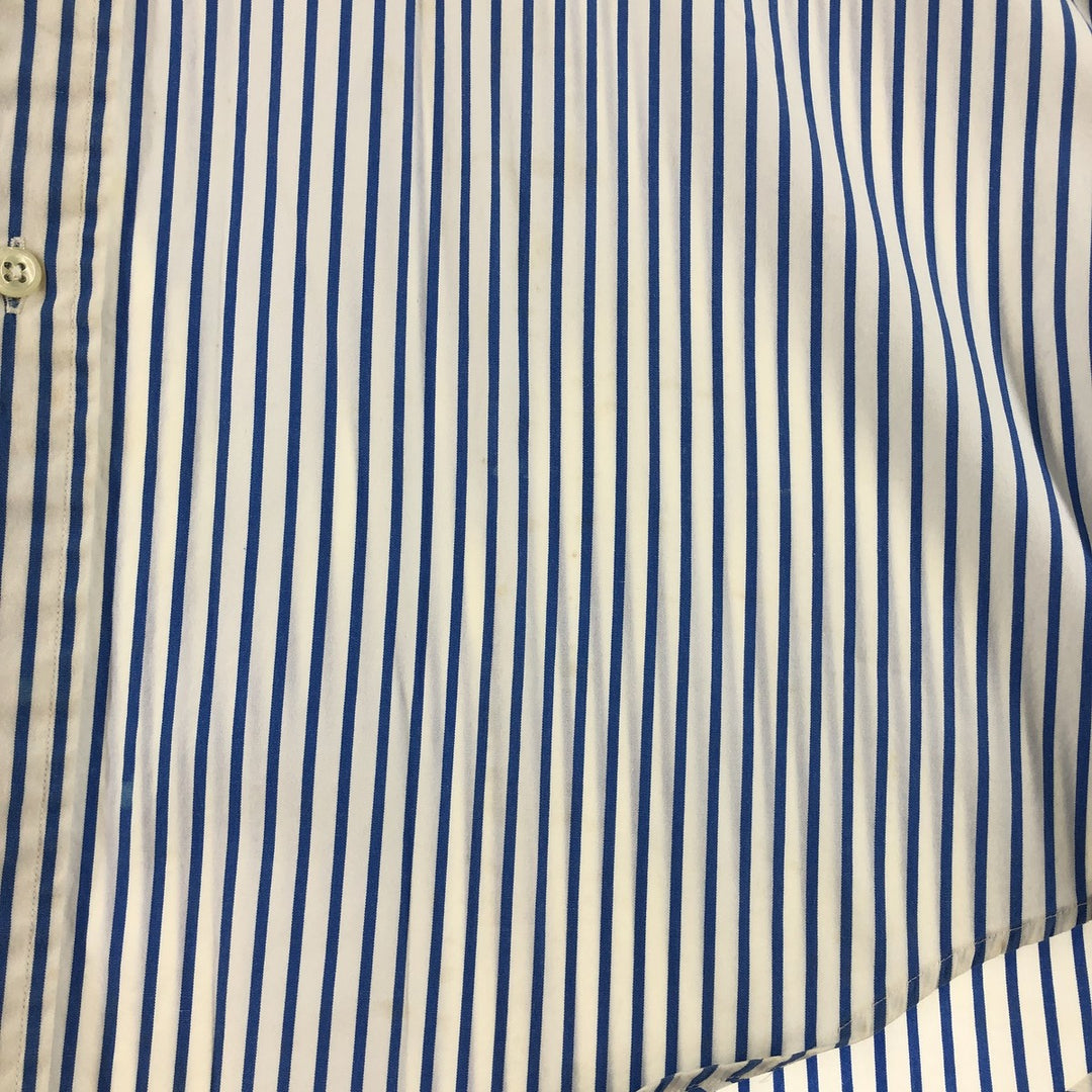 Ralph Lauren Classic Fit short sleeve button down striped shirt, men's size M cotton white type Vintage Second Hand