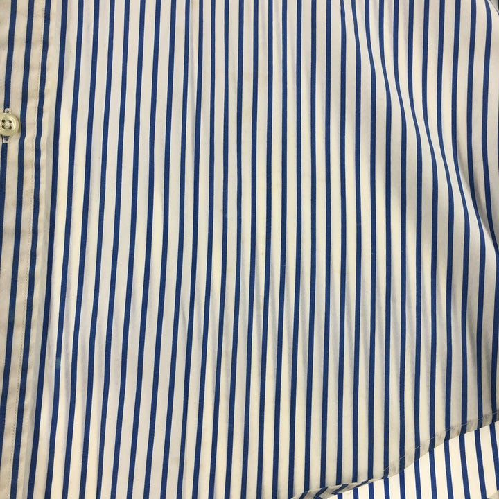 Ralph Lauren Classic Fit short sleeve button down striped shirt, men's size M cotton white type Vintage Second Hand