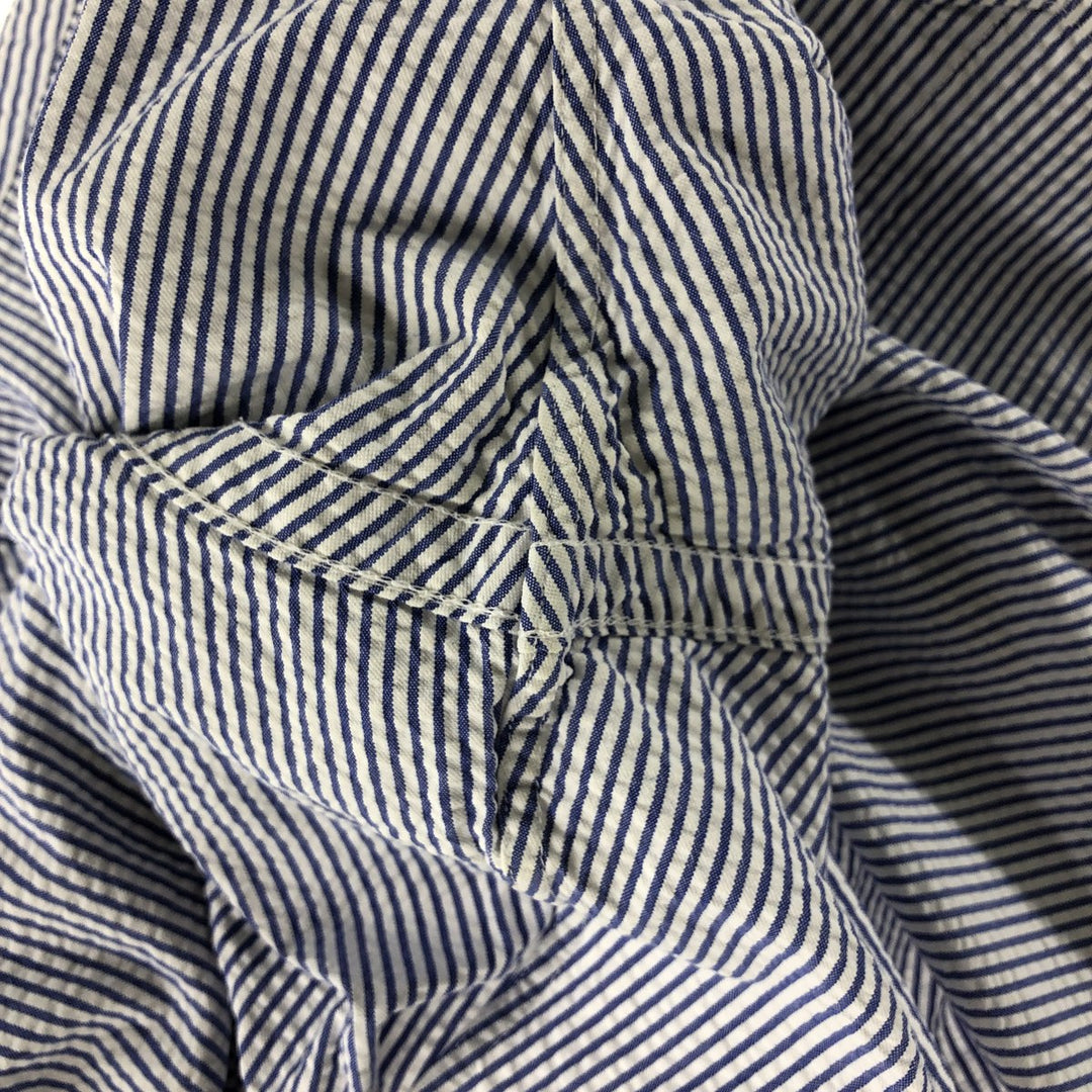 Ralph Lauren Classic Fit Seersucker Short Sleeve Button Down Striped Shirt Men's Size L cotton blue type Vintage Second Hand