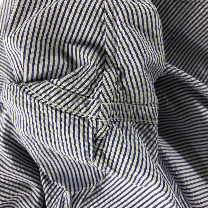 Ralph Lauren Classic Fit Seersucker Short Sleeve Button Down Striped Shirt Men's Size L cotton blue type Vintage Second Hand