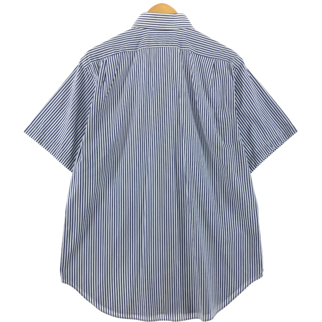 Ralph Lauren REGENT CLASSIC FIT short sleeve striped shirt, men's size L cotton white type Vintage Second Hand