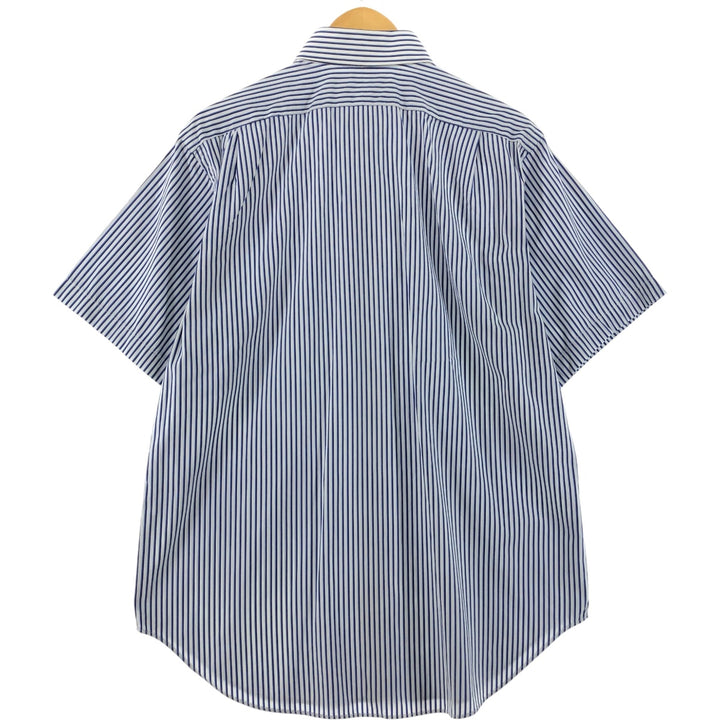 Ralph Lauren REGENT CLASSIC FIT short sleeve striped shirt, men's size L cotton white type Vintage Second Hand