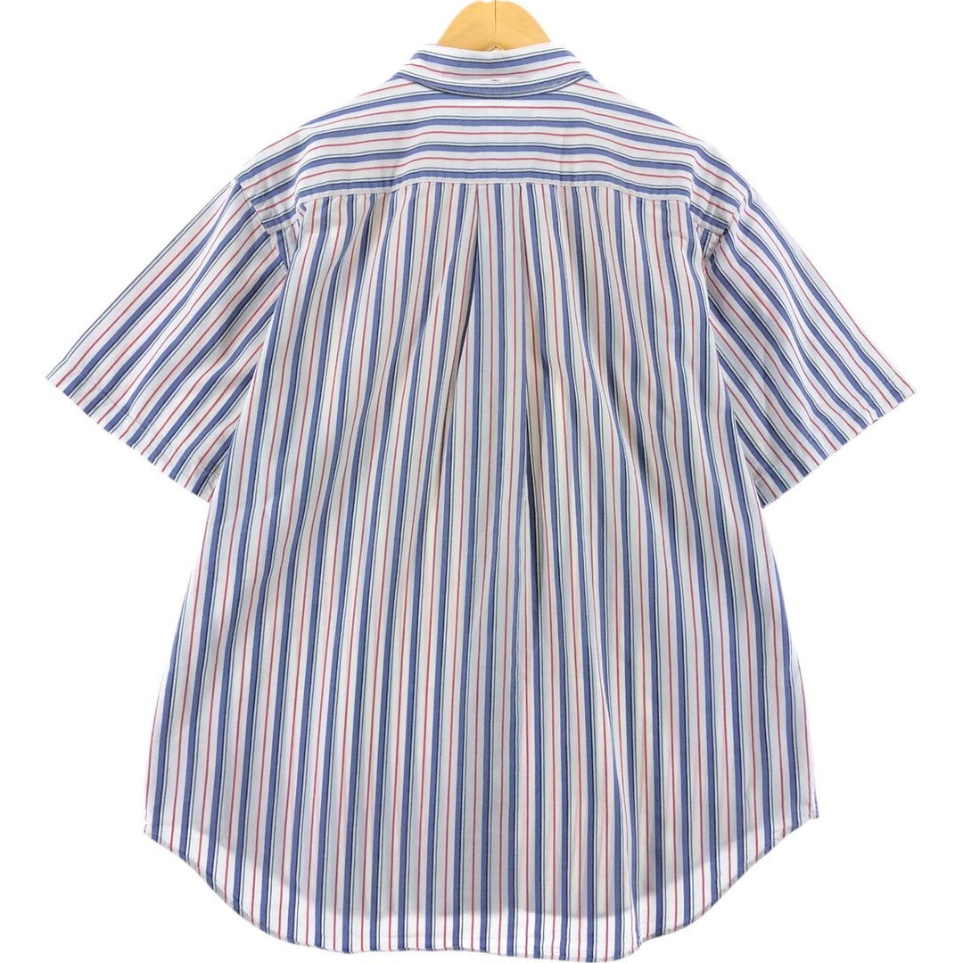 Ralph Lauren Classic Fit short sleeve button down striped shirt, men's size L cotton purple type Vintage Second Hand