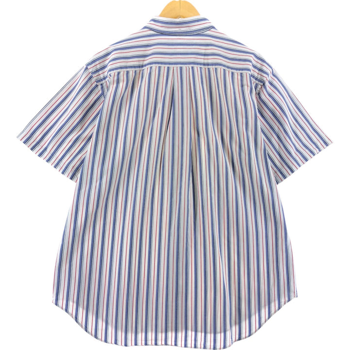 Ralph Lauren Classic Fit short sleeve button down striped shirt, men's size L cotton purple type Vintage Second Hand