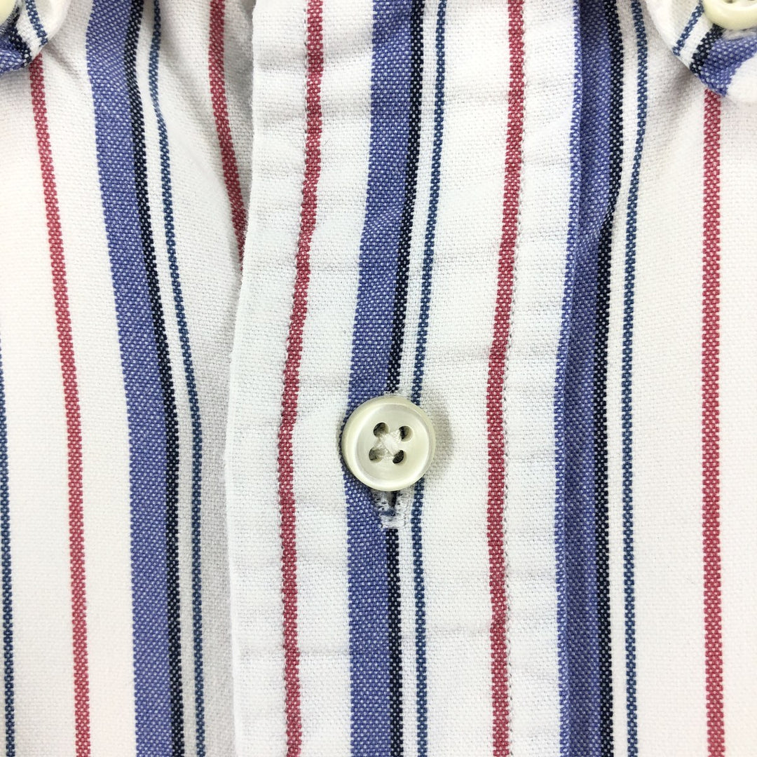 Ralph Lauren Classic Fit short sleeve button down striped shirt, men's size L cotton purple type Vintage Second Hand