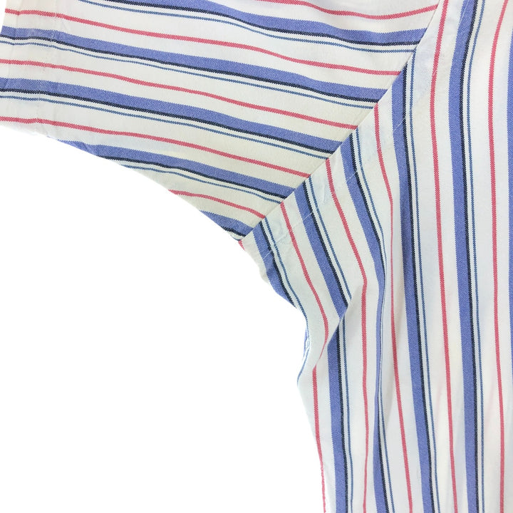 Ralph Lauren Classic Fit short sleeve button down striped shirt, men's size L cotton purple type Vintage Second Hand