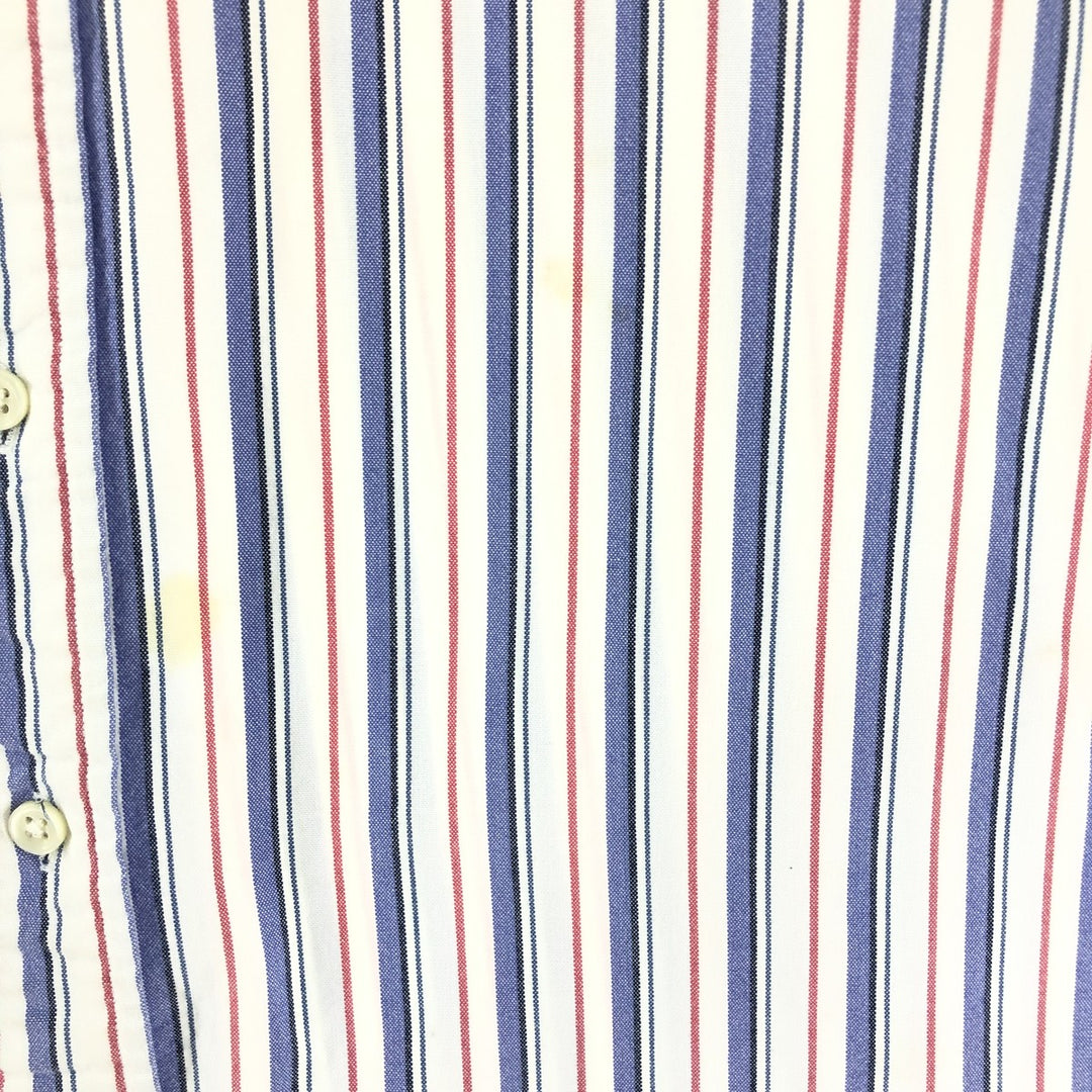 Ralph Lauren Classic Fit short sleeve button down striped shirt, men's size L cotton purple type Vintage Second Hand