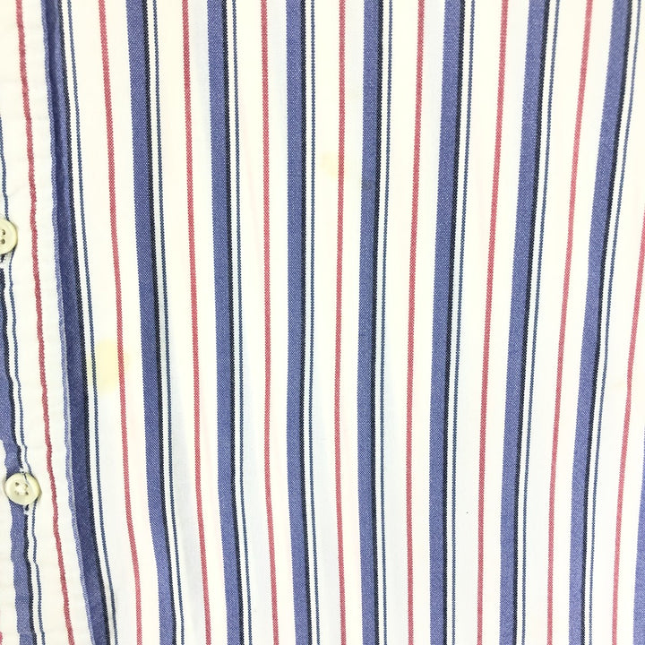 Ralph Lauren Classic Fit short sleeve button down striped shirt, men's size L cotton purple type Vintage Second Hand