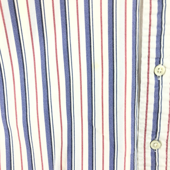Ralph Lauren Classic Fit short sleeve button down striped shirt, men's size L cotton purple type Vintage Second Hand