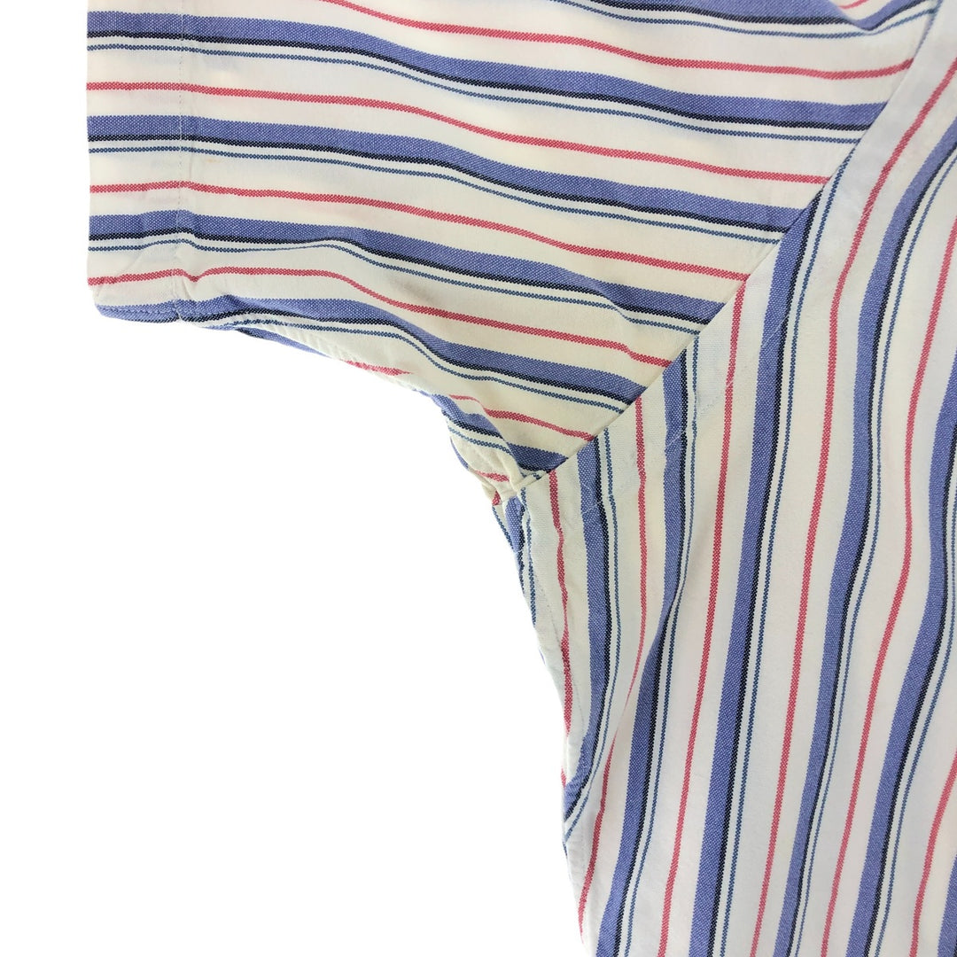 Ralph Lauren Classic Fit short sleeve button down striped shirt, men's size L cotton purple type Vintage Second Hand