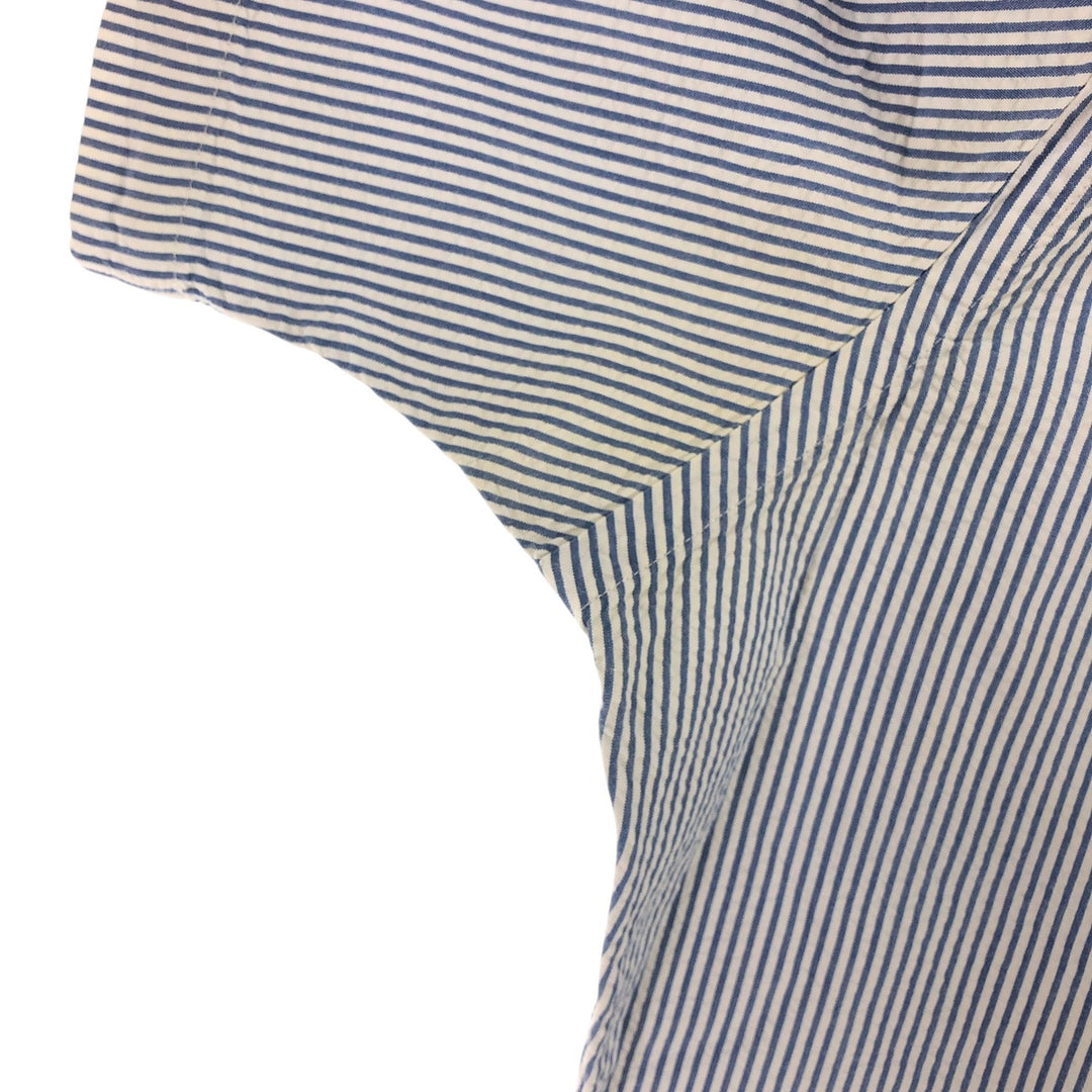 Ralph Lauren Classic Fit Seersucker Short Sleeve Button Down Striped Shirt Men's Size L cotton blue type Vintage Second Hand